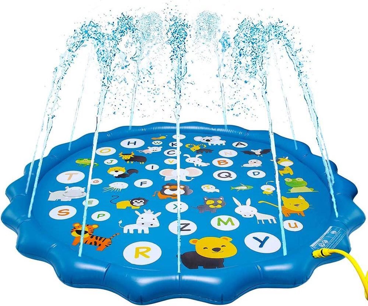 FunSplash Waterspeelmat - Zwembad Kinderen - Speelgoed - Waterglijbaan - Fontein - 170cm - Blauw