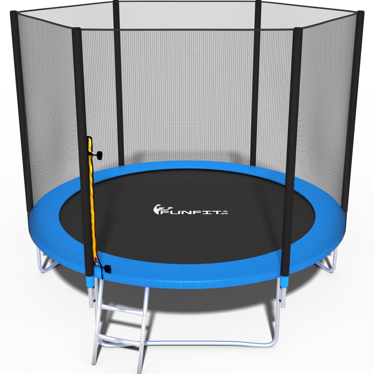 Trampoline - blauw - 252 cm - met net en ladder - tot 120 KG