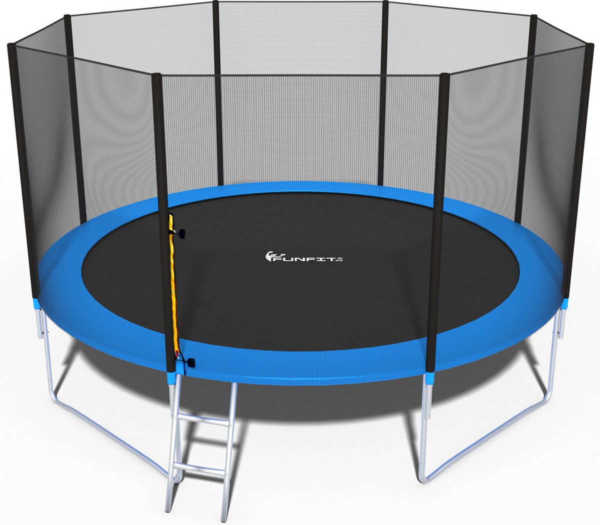 Trampoline - blauw - 404 cm - met net en ladder - tot 180 KG