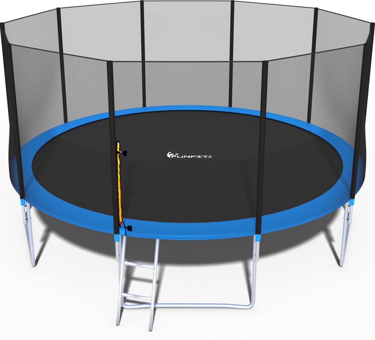 Trampoline - blauw - 465 cm - met net en ladder - tot 180 KG