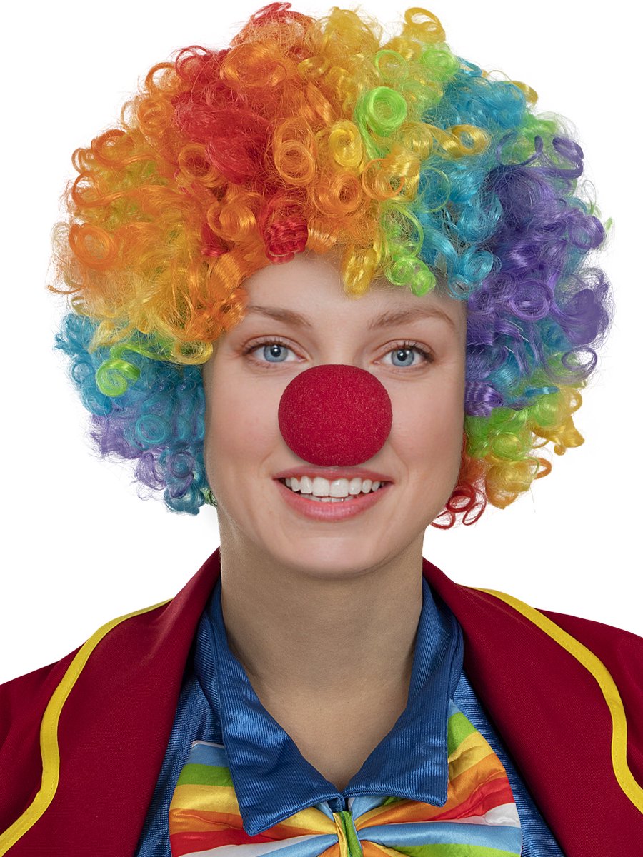 FUNIDELIA Clown Rode Neus voor vrouwen en mannen - Zwart