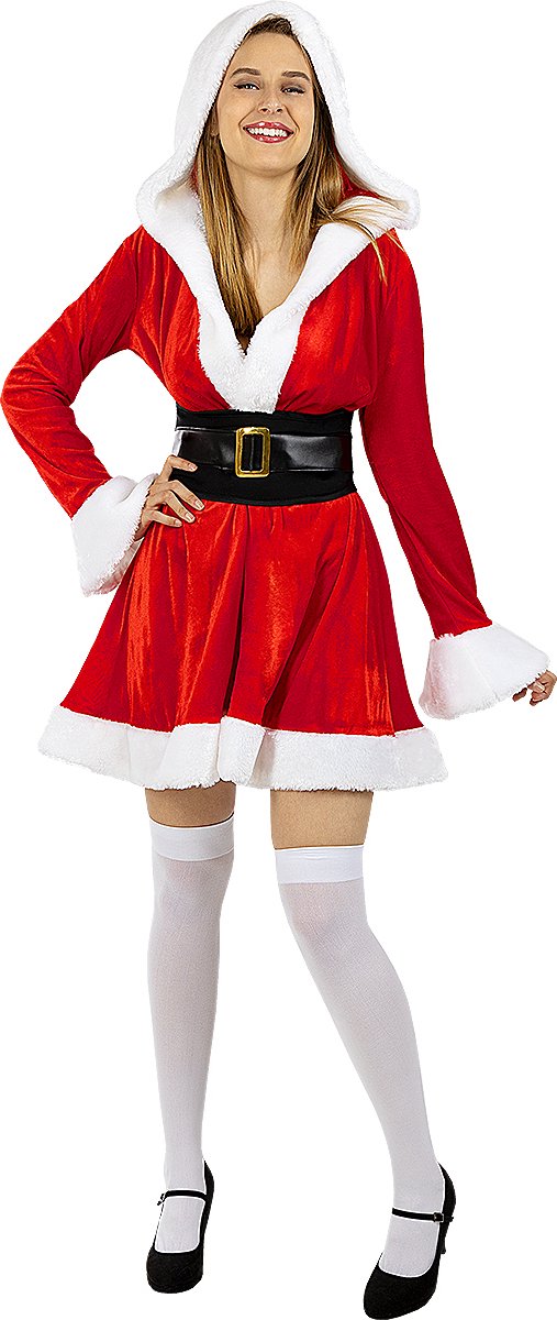 FUNIDELIA Deluxe Kerstvrouw kostuum voor vrouwen Miss Santa - Maat: XL - Rood