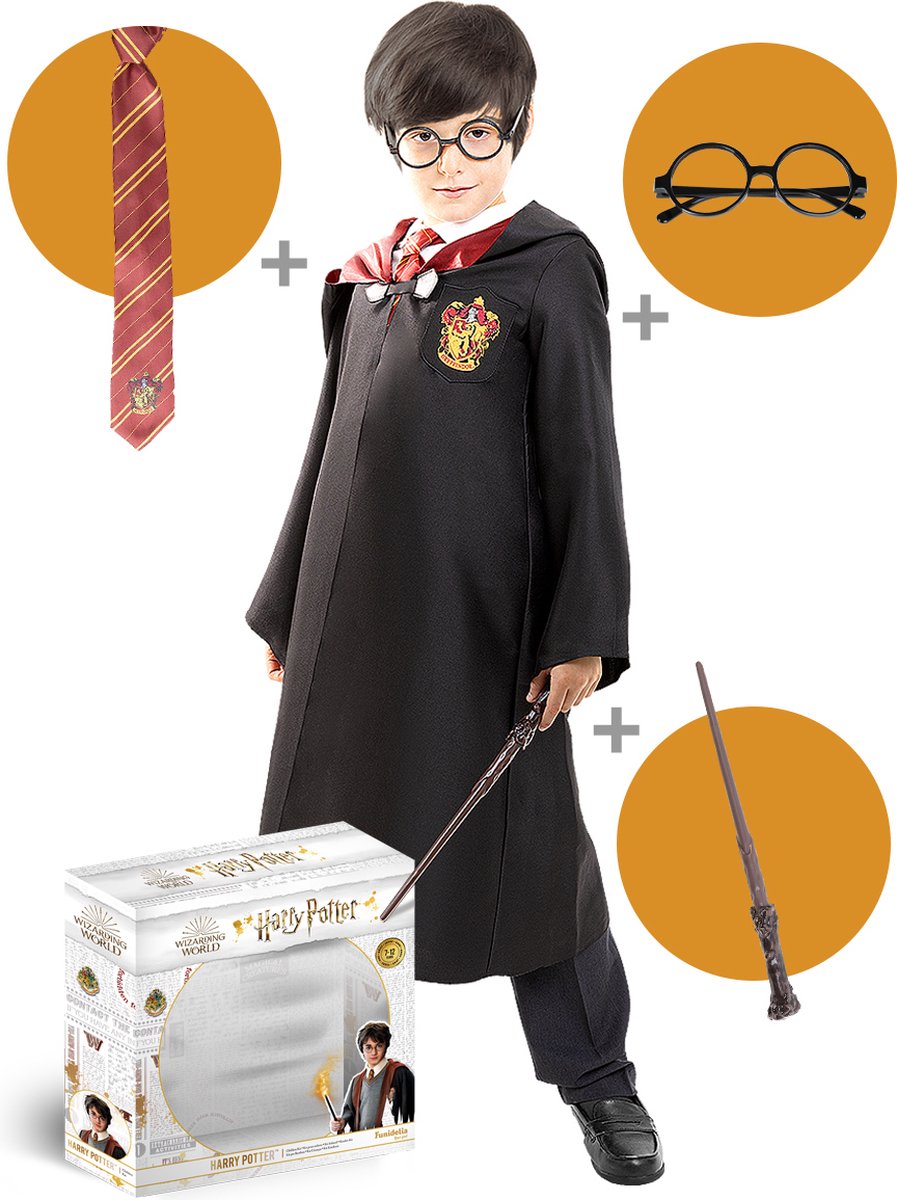 FUNIDELIA Harry Potter-kostuumpakket voor meisjes en jongens Films & Series - 10-12 jaar (146-158 cm) - Zwart