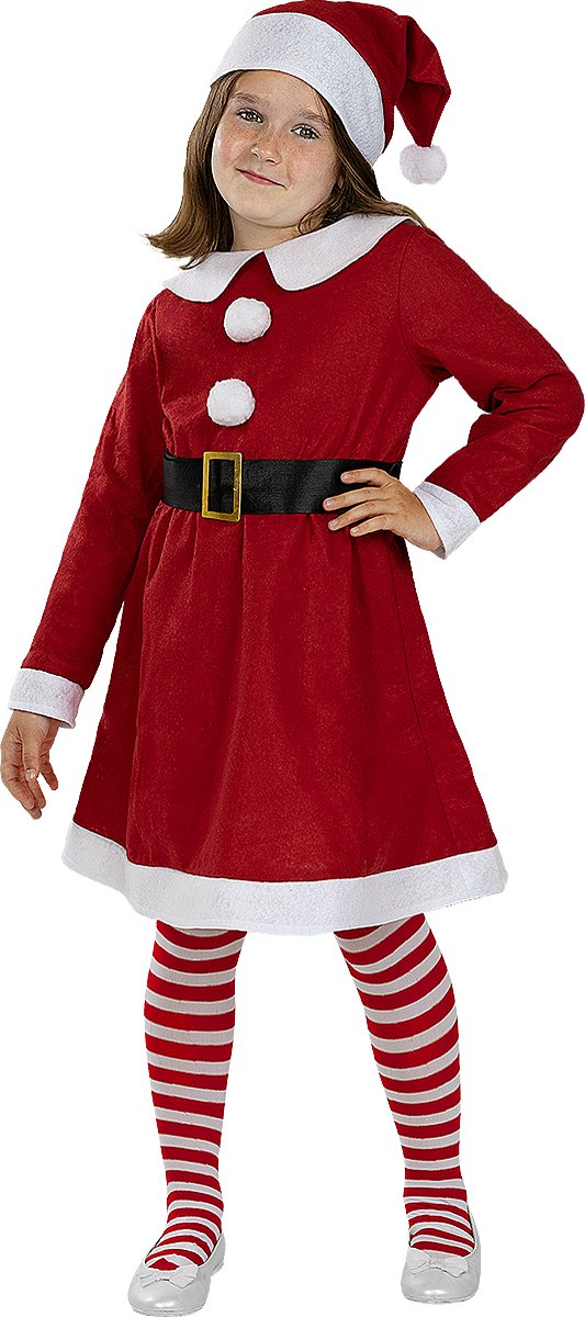 FUNIDELIA Kerstvrouw kostuum voor meisjes Miss Santa - 7-9 jaar (134-146 cm) - Rood