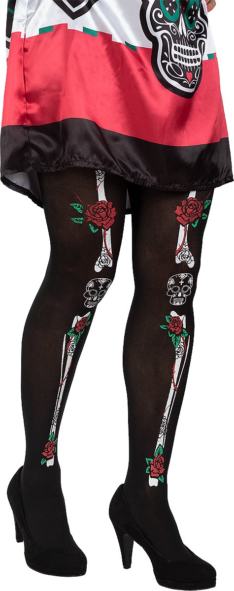 FUNIDELIA La Catrina skeletpanty voor vrouwen - Zwart