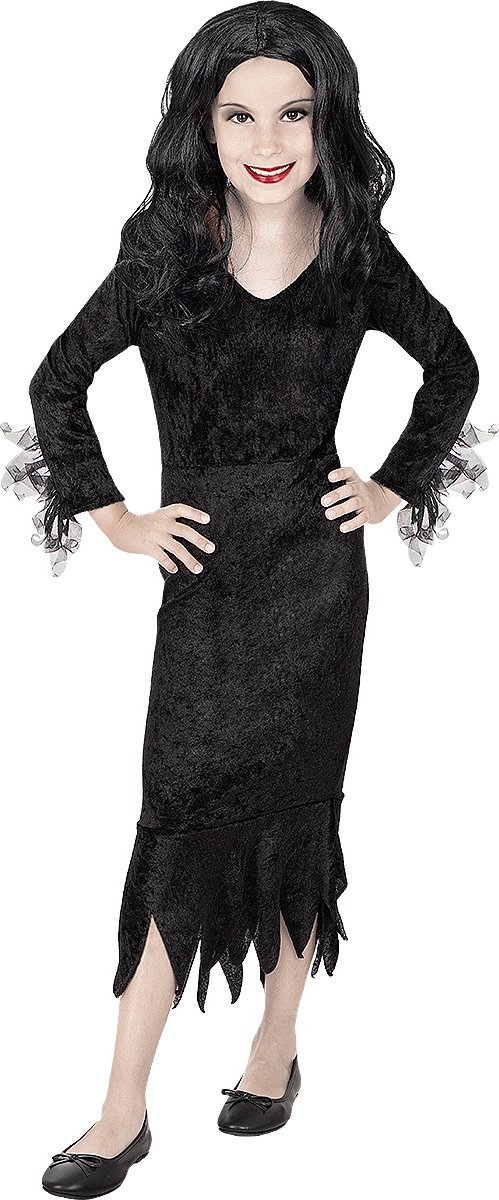 FUNIDELIA Morticia Addams Kostuum Voor - the Addams Family - 107 - 113 cm