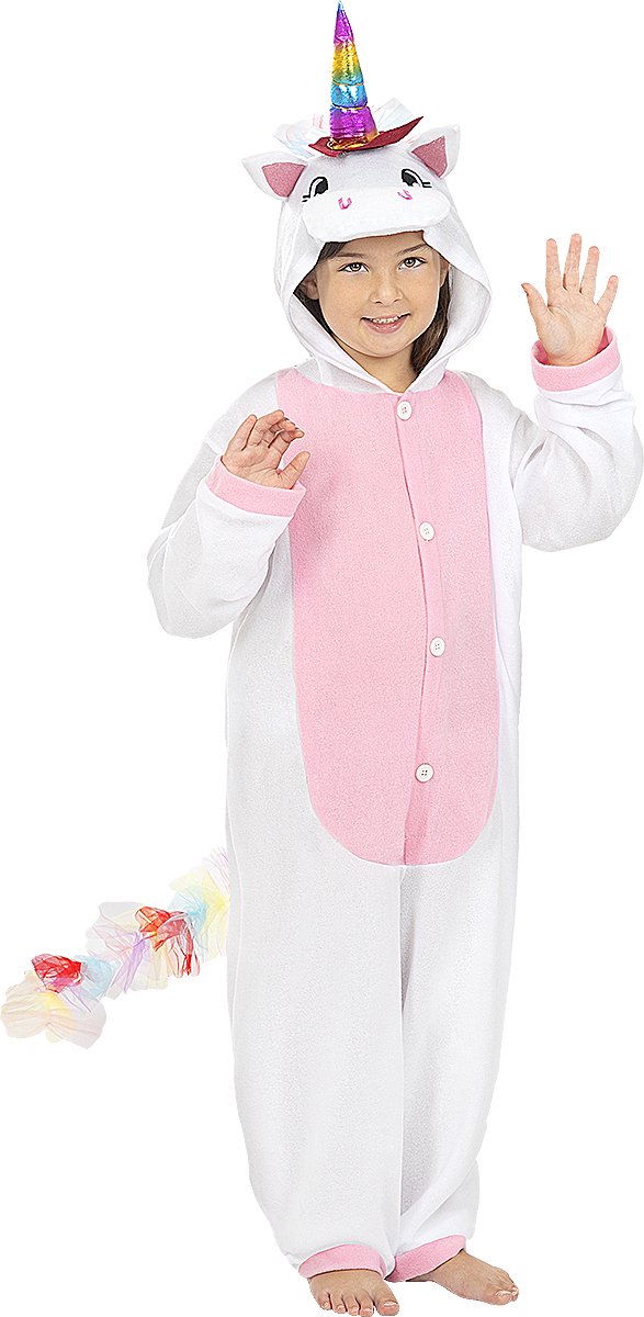 FUNIDELIA Roze Eenhoorn Onesie Kostuum voor meisjes en jongens Origineel & Grappig - 5-6 jaar (110-122 cm) - Roze