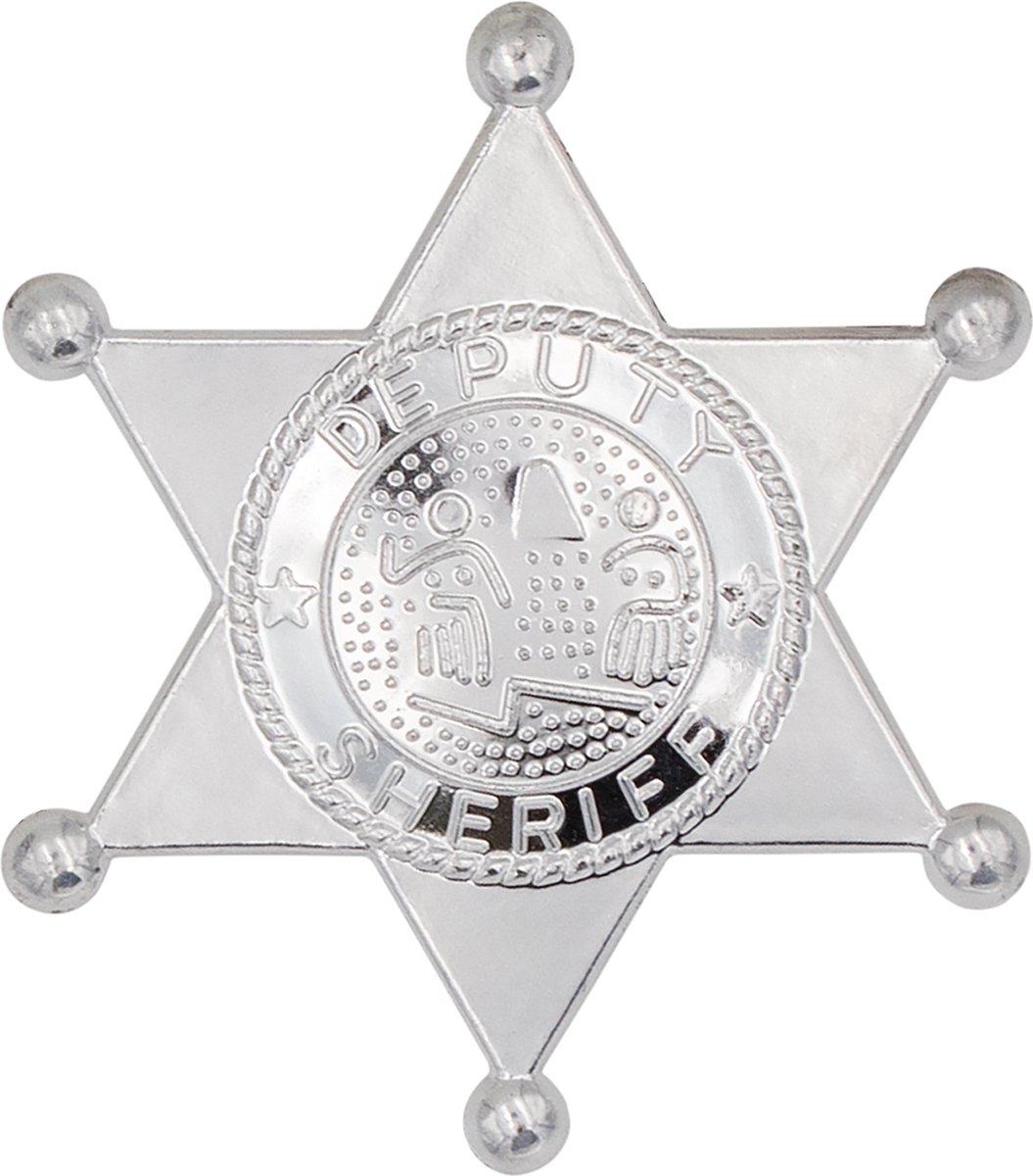 FUNIDELIA Sheriff Badge voor mannen - Zwart