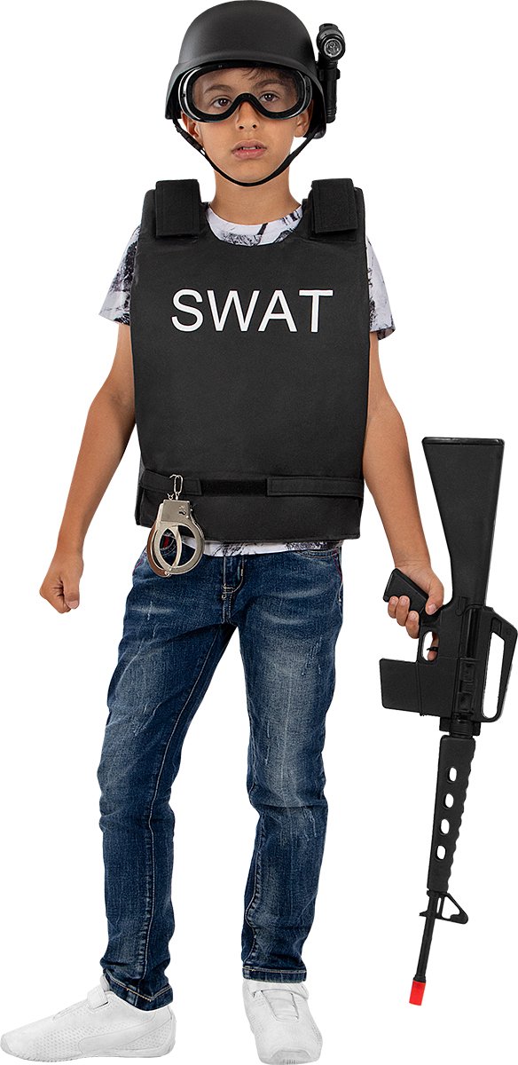 FUNIDELIA Swat Vest Voor voor jongens - Zwart