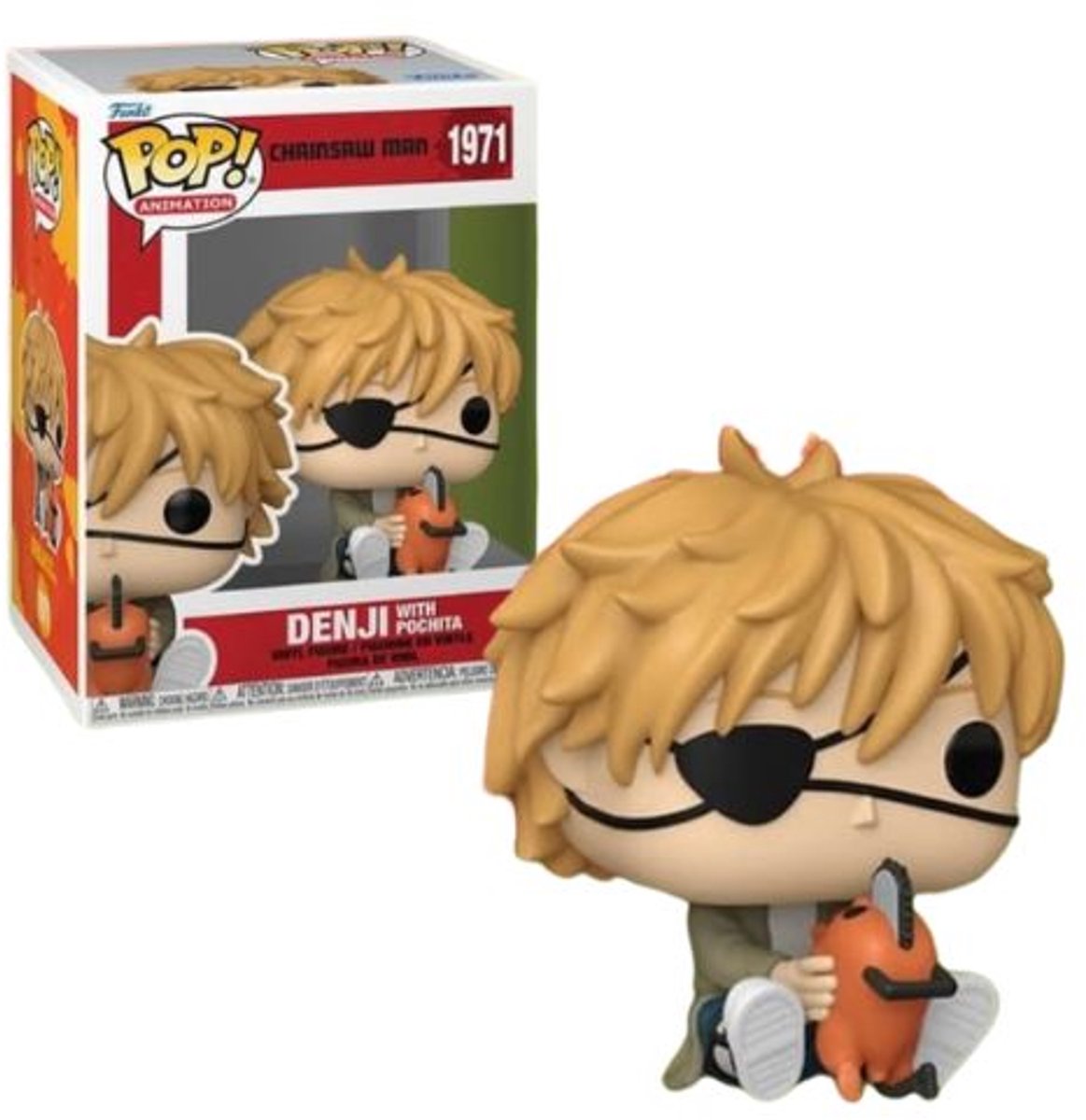 Chainsaw Man Denji with Pochita vinylfiguur 1971 Unisex   Pop! - Neutraal - Standard
