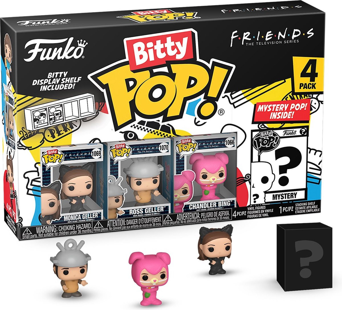 Friends   Bitty Pop! 4-Pack: Monica Geller / Ross Geller / Chandler Bing
