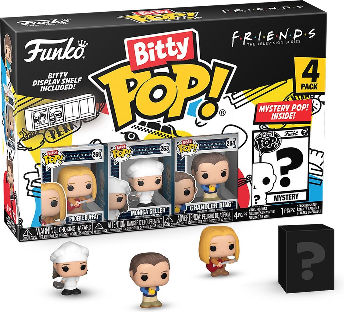 Friends   Bitty Pop! 4-Pack: Phoebe Buffay / Monica Geller / Chandler Bing