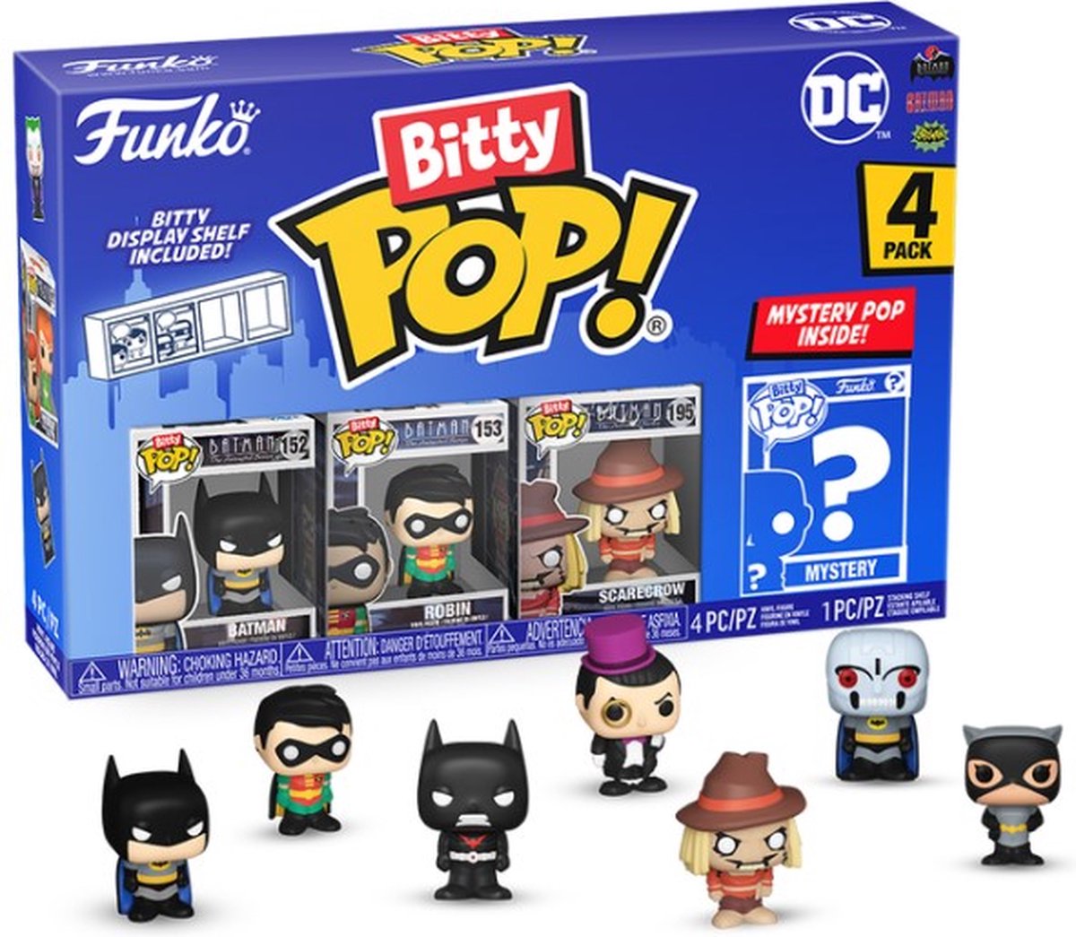   Bitty Pop: DC Comics 4-Pack Serie 1 - Batman 152 - Robin 153 - Scarcrow 195 + Mystery