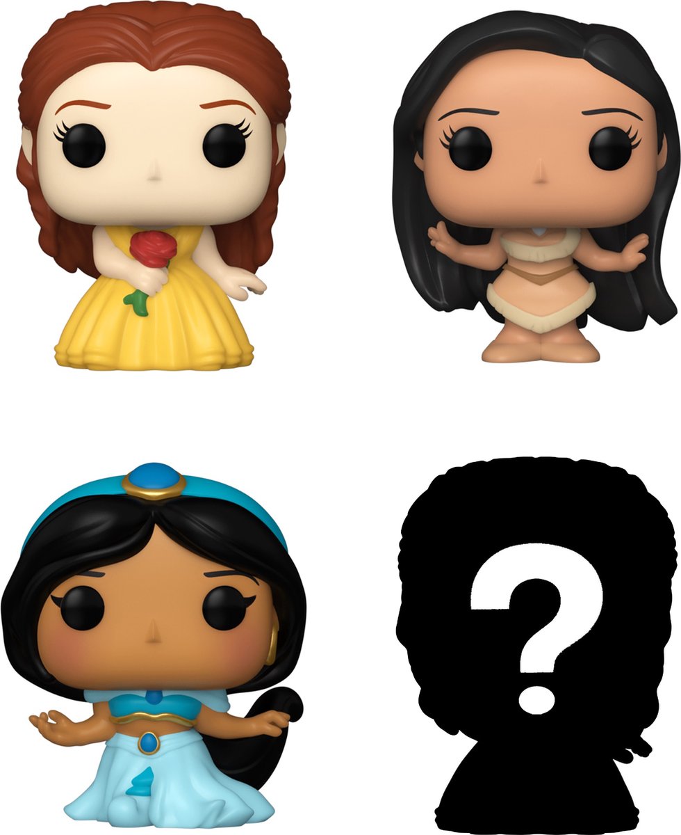   Bitty Pop: Disney Princess 4-Pack Series 2 - Peasant Belle 90 - Pocahontas 197 - Jasmine 326 + Mystery