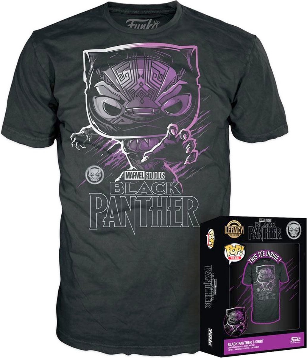   Black Panther Heren Tshirt -M- Marvel Boxed Tee Black Panther Zwart