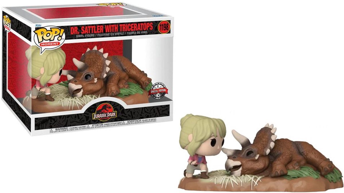 Funko Dr. Sattler & Triceratops - Funko Movie Moment - Jurassic Park Figuur