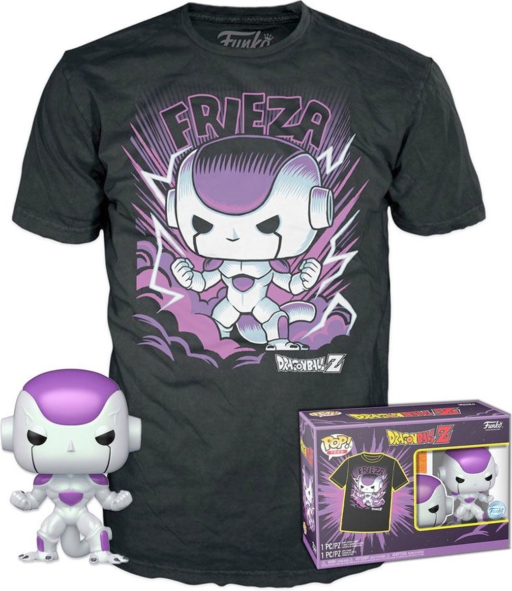   Dragon Ball Z Verzamelfiguur & Tshirt Set -XL- POP! & Tee Box Frieza Zwart