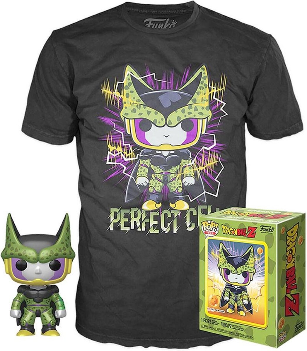   Dragon Ball Z Verzamelfiguur & Tshirt Set -XL- POP! & Tee Box Perfect Cell Zwart