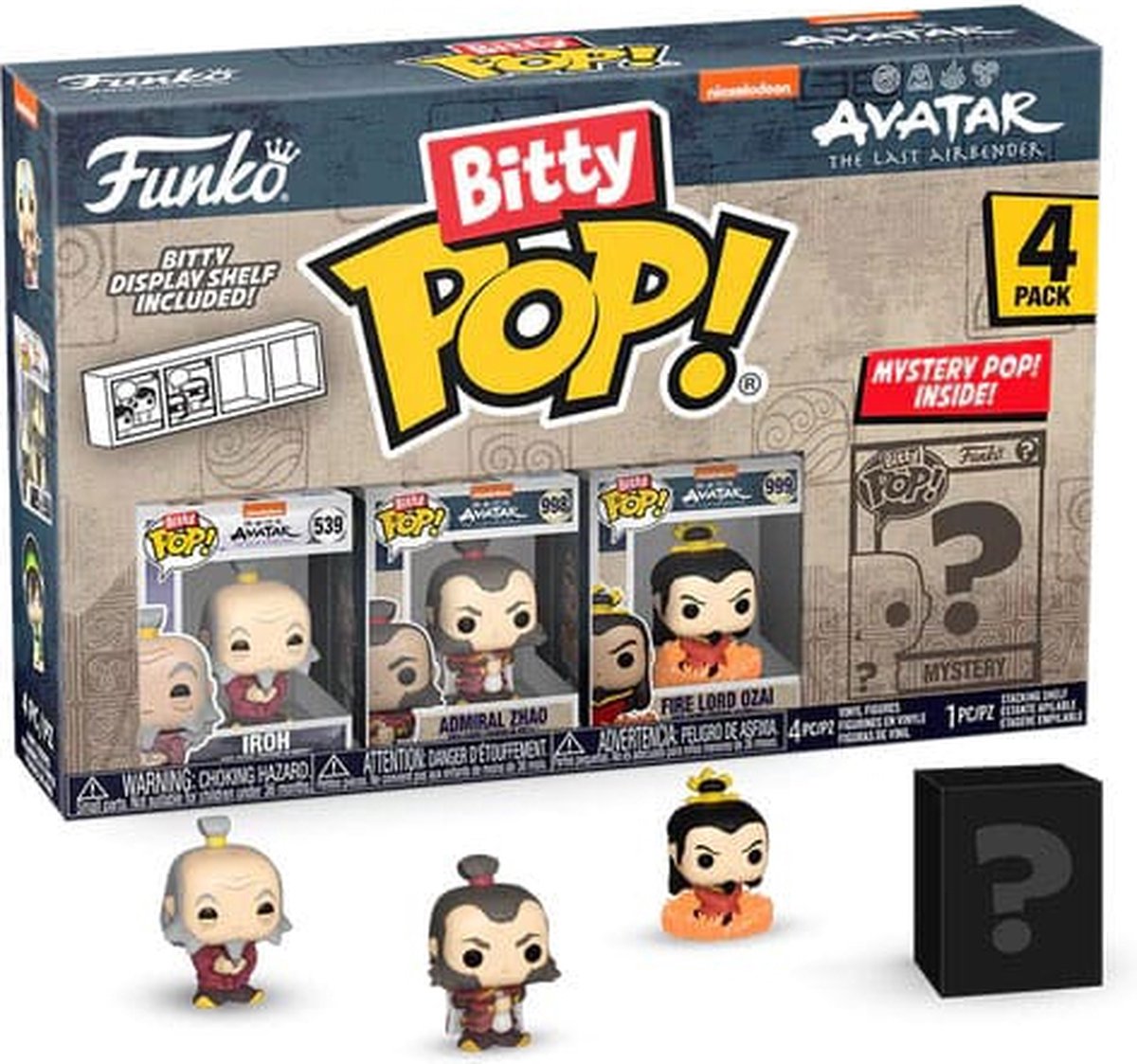   Iroh, Admiral Zhao, Fire Lord Ozai and mystery chase -   Bitty Pop! - Avatar the Last Airbender Figuur - 2cm