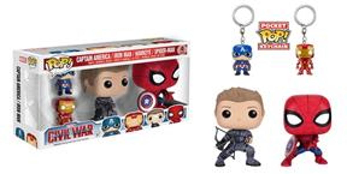   POP! Marvel 4pack Civil War: Captain America, Iron Man, Hawkeye en Spider-man