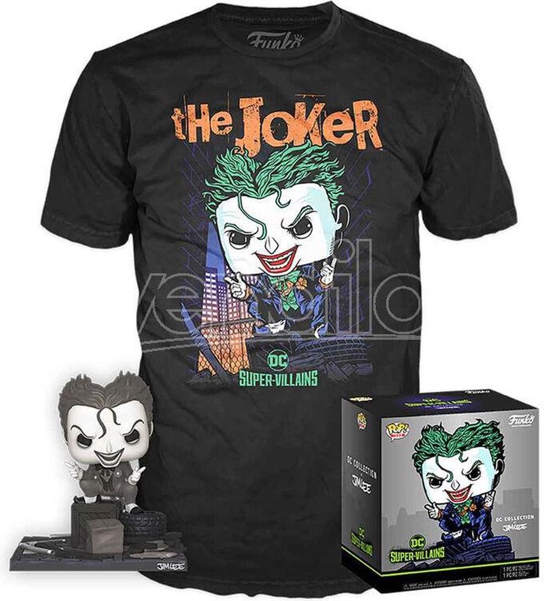   POP set figuur & Tee DC Comics Jim Lee Joker   - Maat S