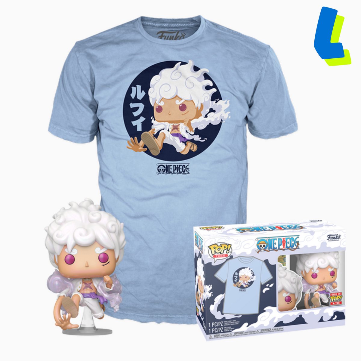   Pop! & Tee - Luffy Gear Five + Shirt - Maat L