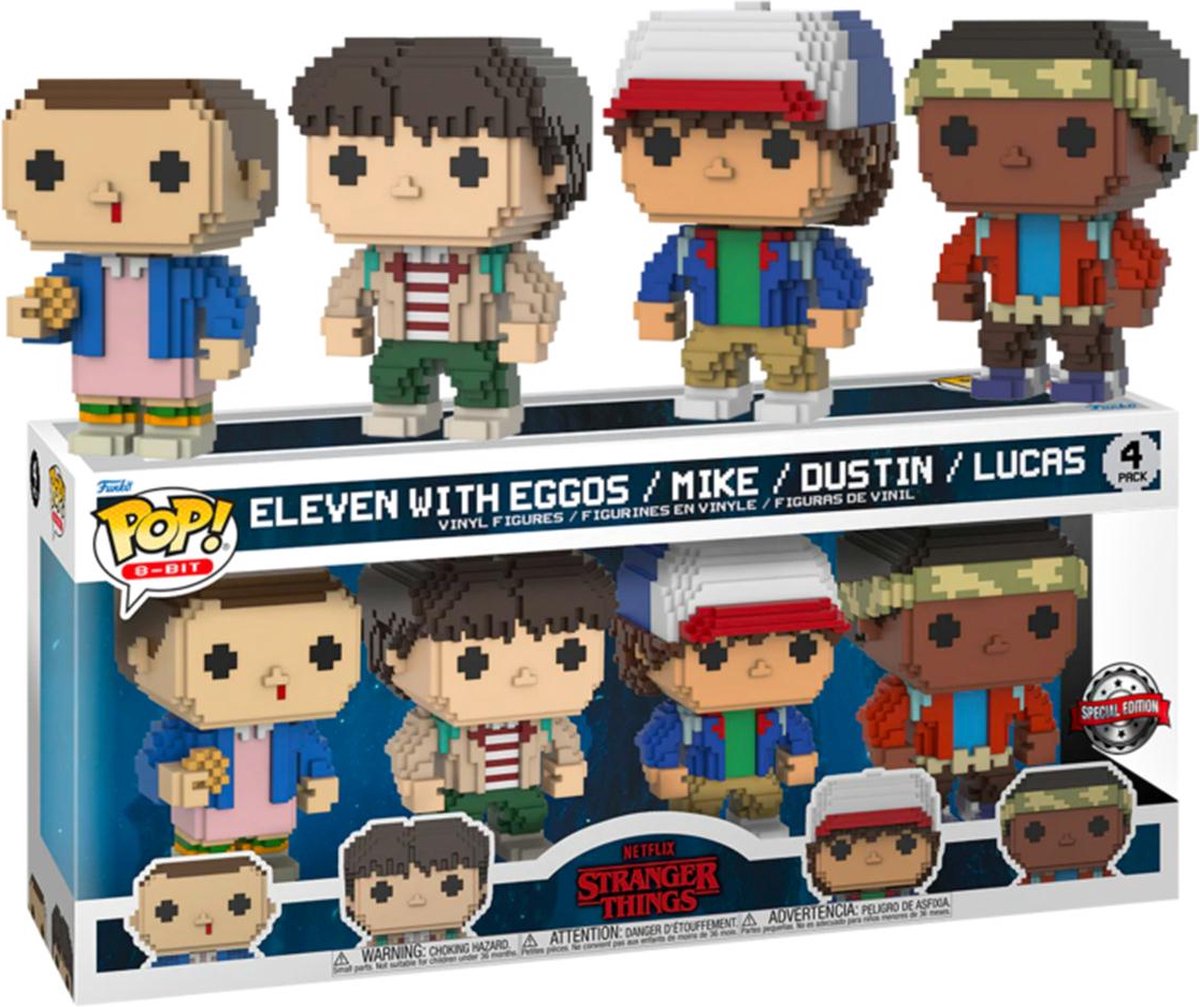   Pop! 4 Pack - 8-BIT Stranger Things Eleven with Eggos / Mike / Dustin / Lucas Exclusive Rare grail