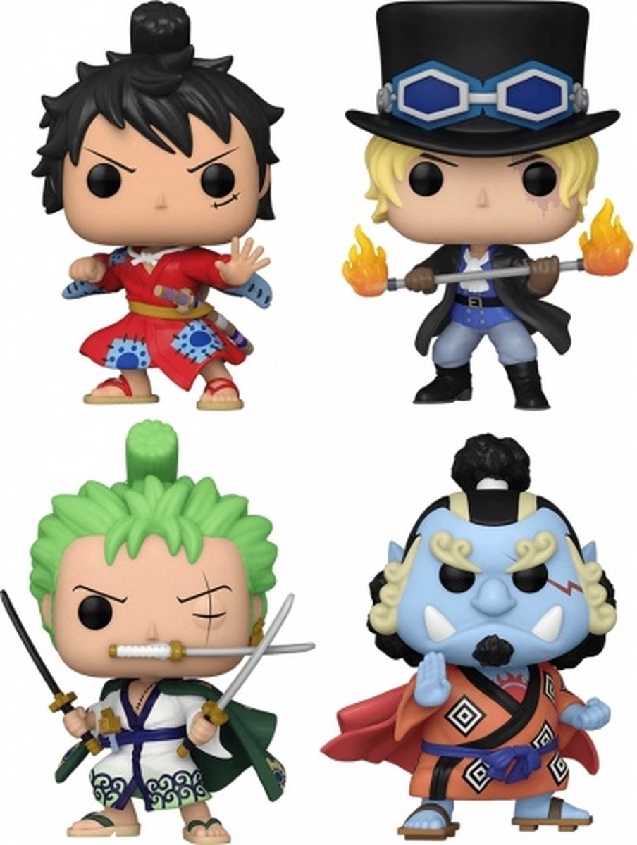   Pop! 4-Pack: Animation: One Piece - Luffytaro / Sabo / Roronoa Zoro / Jinbe (Glows in the Dark) (Gamestop Exclusive)