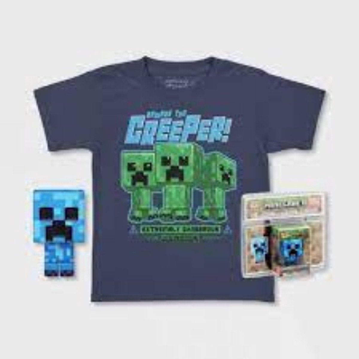   Pop! Games: Minecraft tee box - Creeper Blauw - maat XL