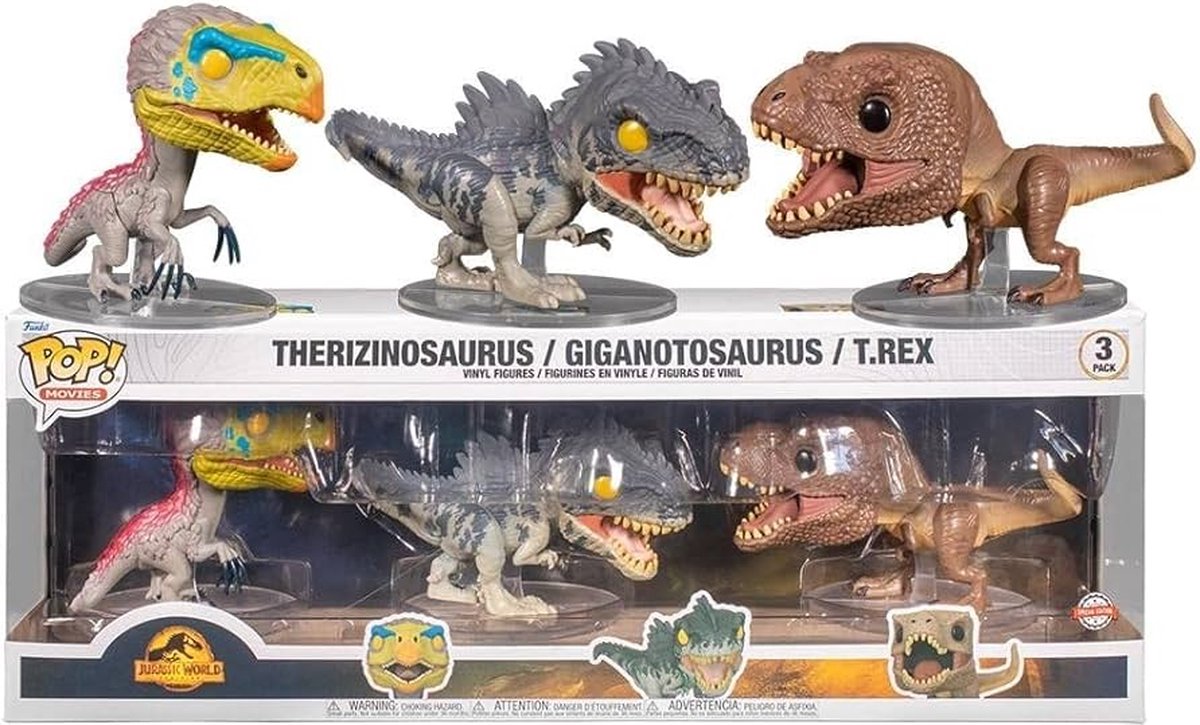   Pop! Jurassic World: Dominion - Therizinosaurus Giganotosaurus & T-Rex Exclusive 3-Pack