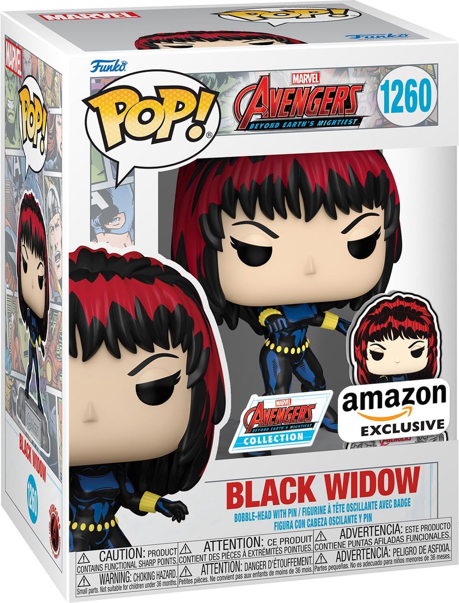   Pop! Marvel: The Avengers: Earths Mightiest Heroes - 60th Anniversary - Black Widow with Pin Exclusive