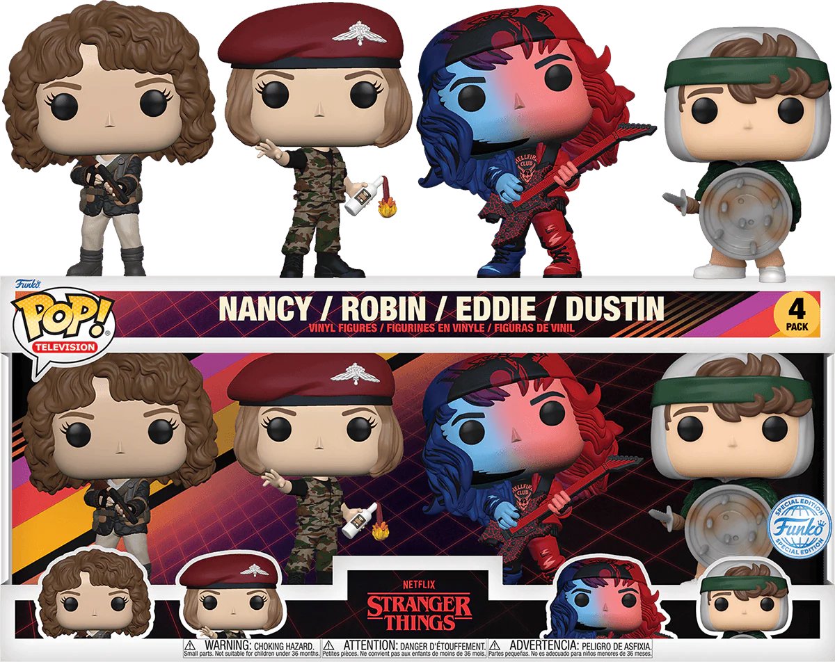   Pop! Movies: Stranger Things Nancy / Robin / Eddie / Dustin 4-Pack Exclusive Special Edition