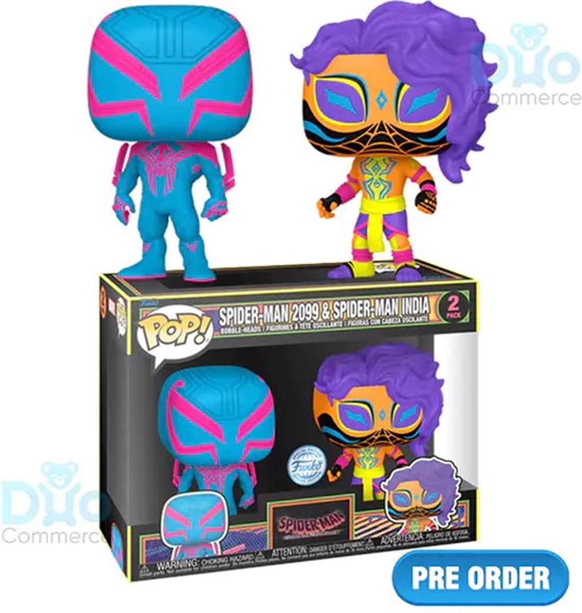   Pop! Spider-Man: Across the Spider-Verse - Spider-Man 2099 & Spider-Man India Blacklight Exclusive