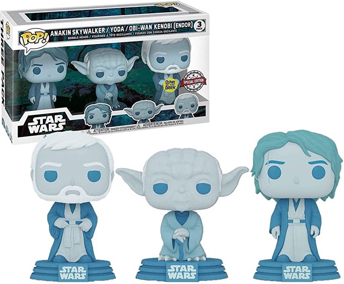   Pop! Star Wars 3pack: Anakin Skywalker / Yoda & Obi-Wan Kenobi (Endor) Force Ghosts