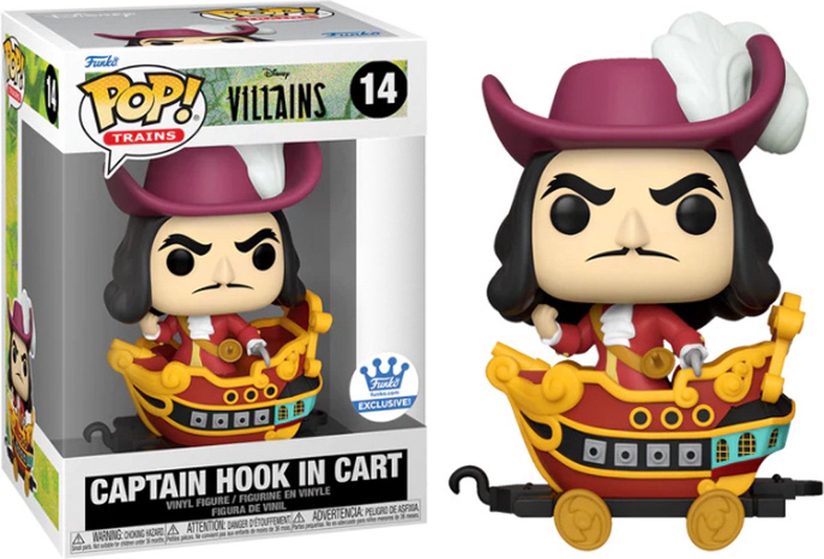   Pop! Train: Disney Villains - Captain Hook in Cart  -Shop Exclusive