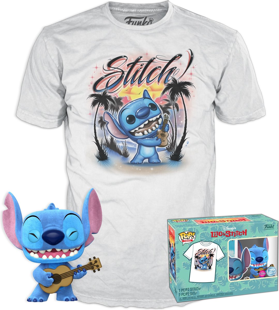   Pop & Tee! Disney - Stitch Exclusive Flocked edition - Maat L