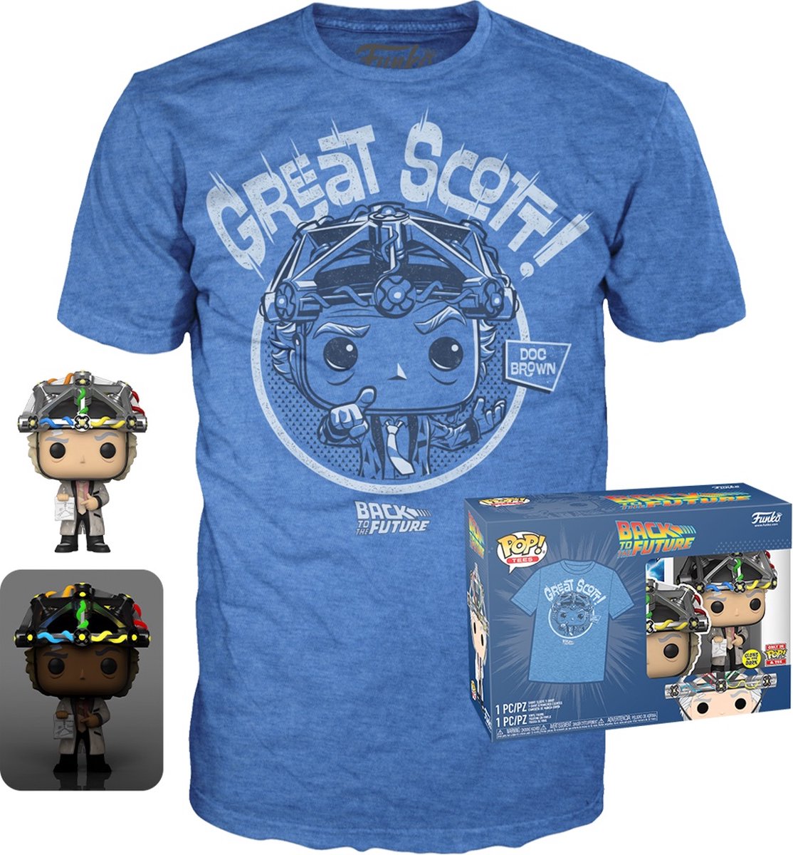   Pop + Tees: Back To The Future – Doc With Helmet 959 + T-Shirt M