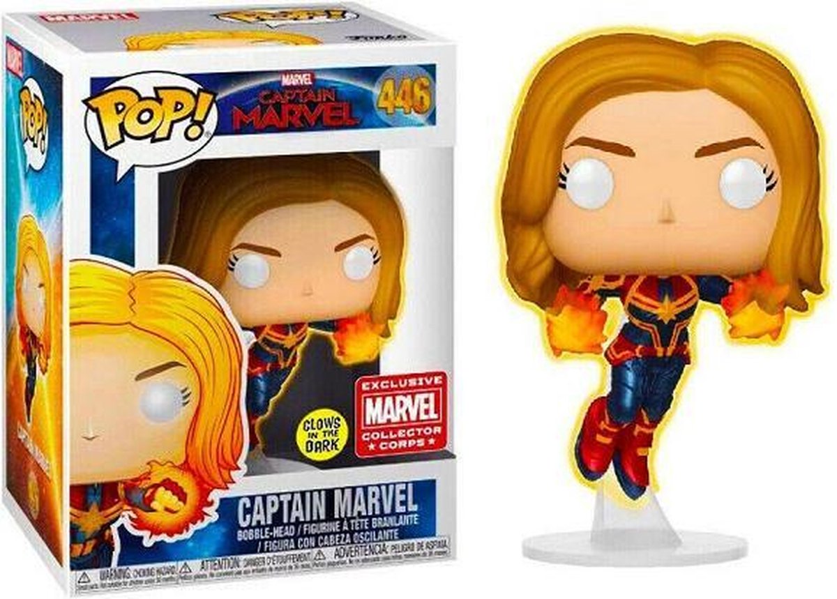   Pop: Captain Marvel - Captain Marvel 446 Glows In The Dark Exclusive