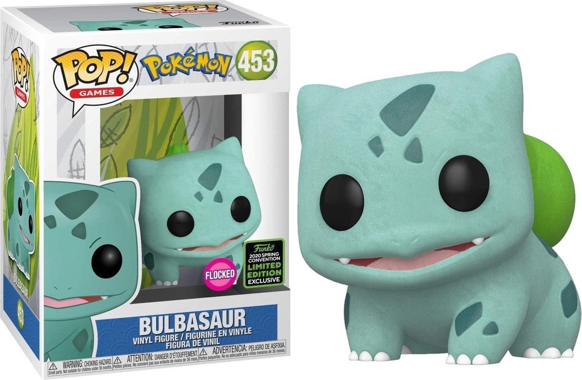   Pop Games: Pokemon - Bulbasaur 453 FLocked Exclusive 2020 Spring Limited Edition