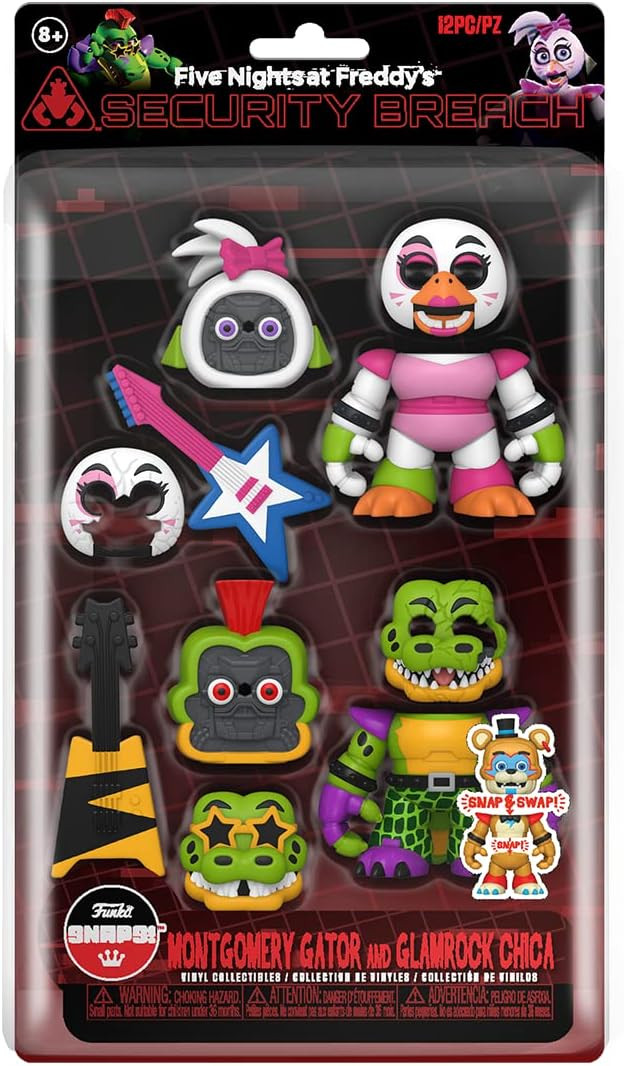   SNAPS! Five Nights at Freddy\s Security Breach - Montgomery Gator and Glamrock Chica 2-Pack