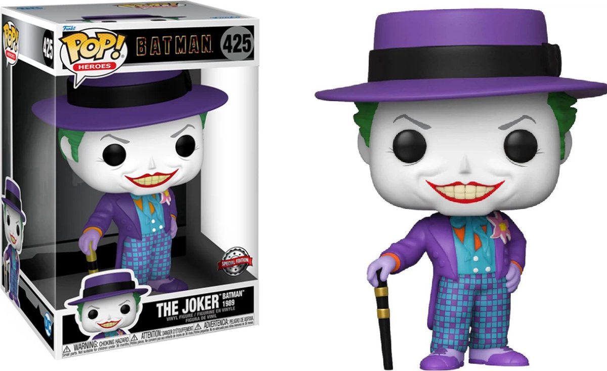   The Joker Batman 1989 10 inch -   Pop! Jumbo - The Joker Batman 1989 Figuur - 25cm