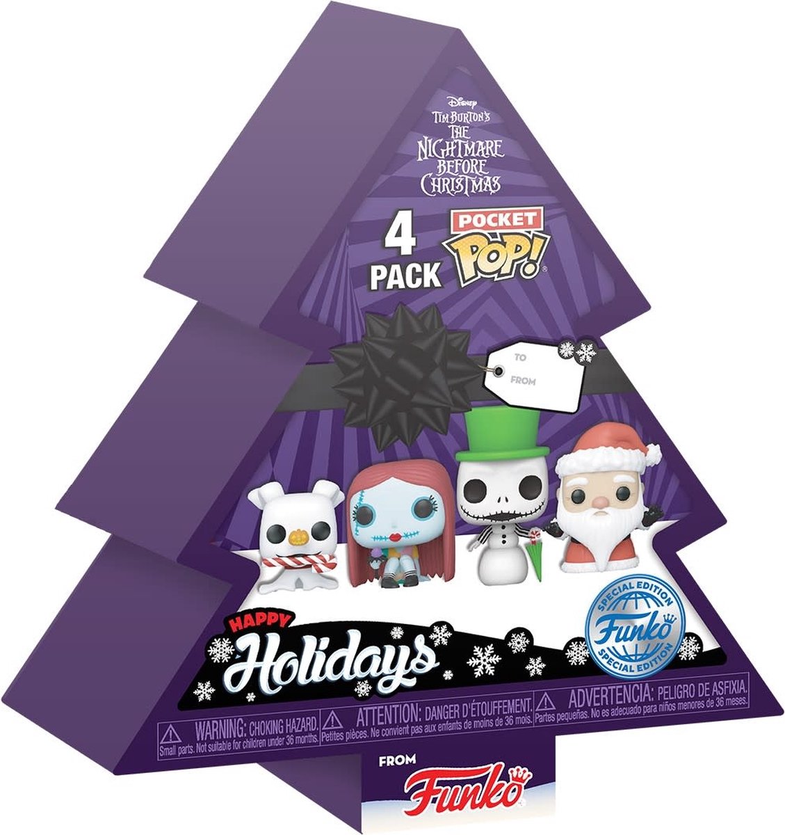   The Nightmare Before Christmas - Pocket POP! 4-Pack Tree Holiday 4 cm Verzamelfiguur - Multicolours