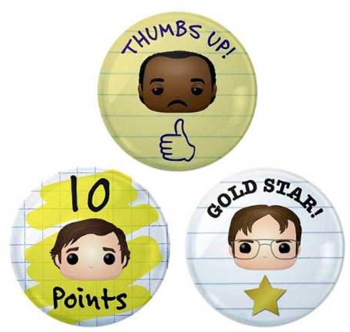   The Office Pins - Gold Star , 10 Points , Thumbs up