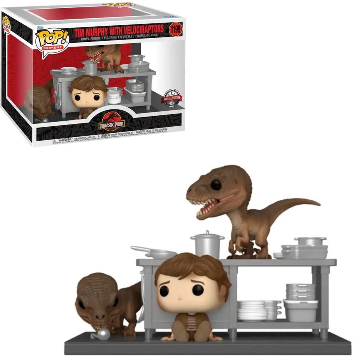 Funko Tim Murphy met Velociraptors - Funko Movie Moment - Jurassic Park Figuur