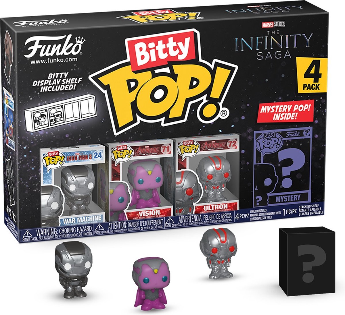  War Machine, Vision, Ultron and mystery chase -   Bitty Pop! - The Infinity Saga Figuur - 2cm