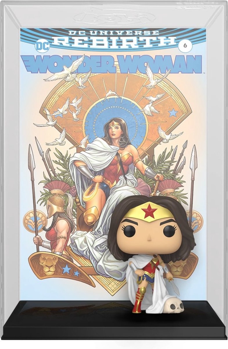   Wonder Woman (Rebirth) on Throne -   Pop! Comic Cover - WW 80th Figuur