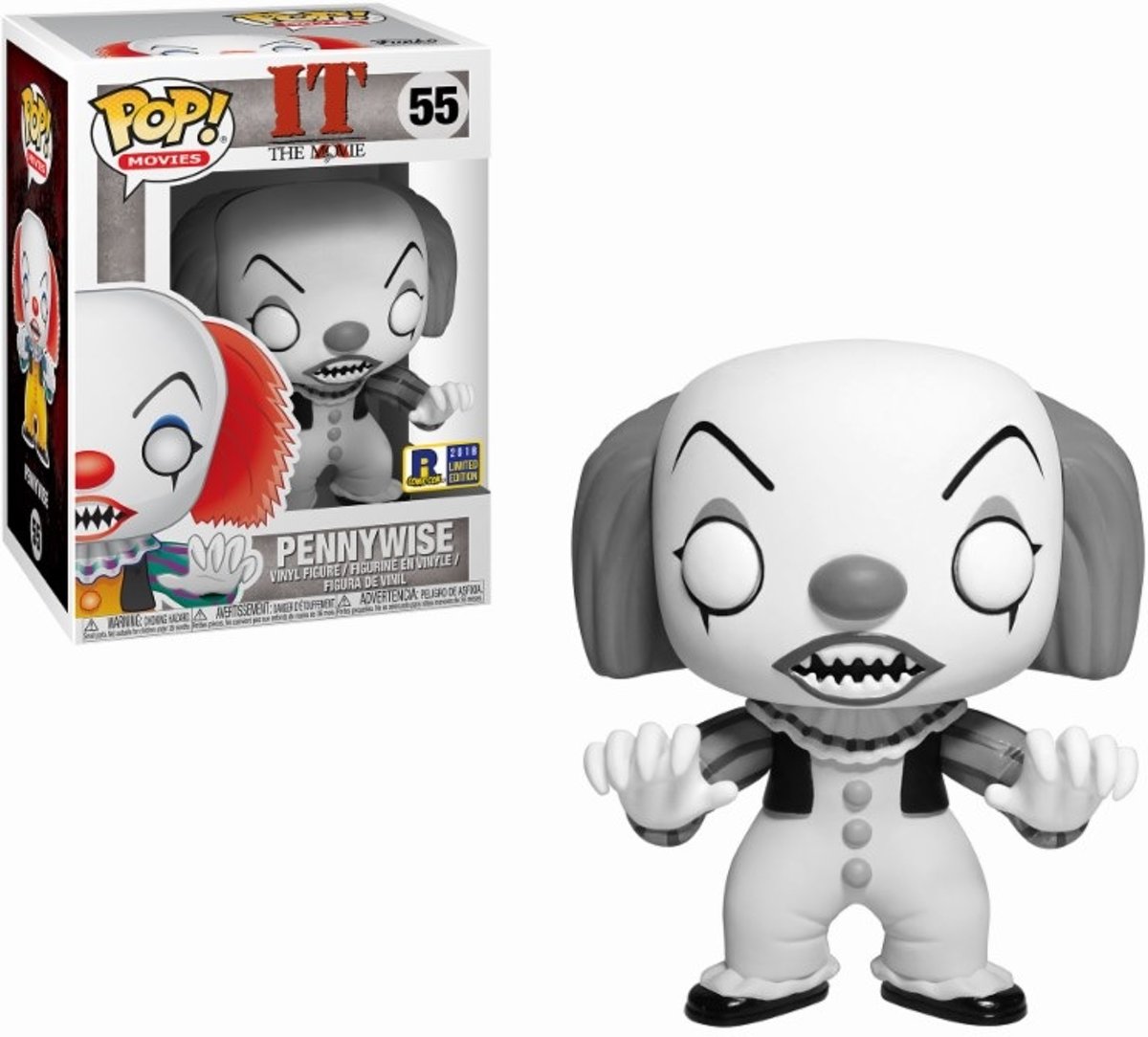 IT POP! Vinyl Figure Classic Black and White Pennywise LE 9 cm