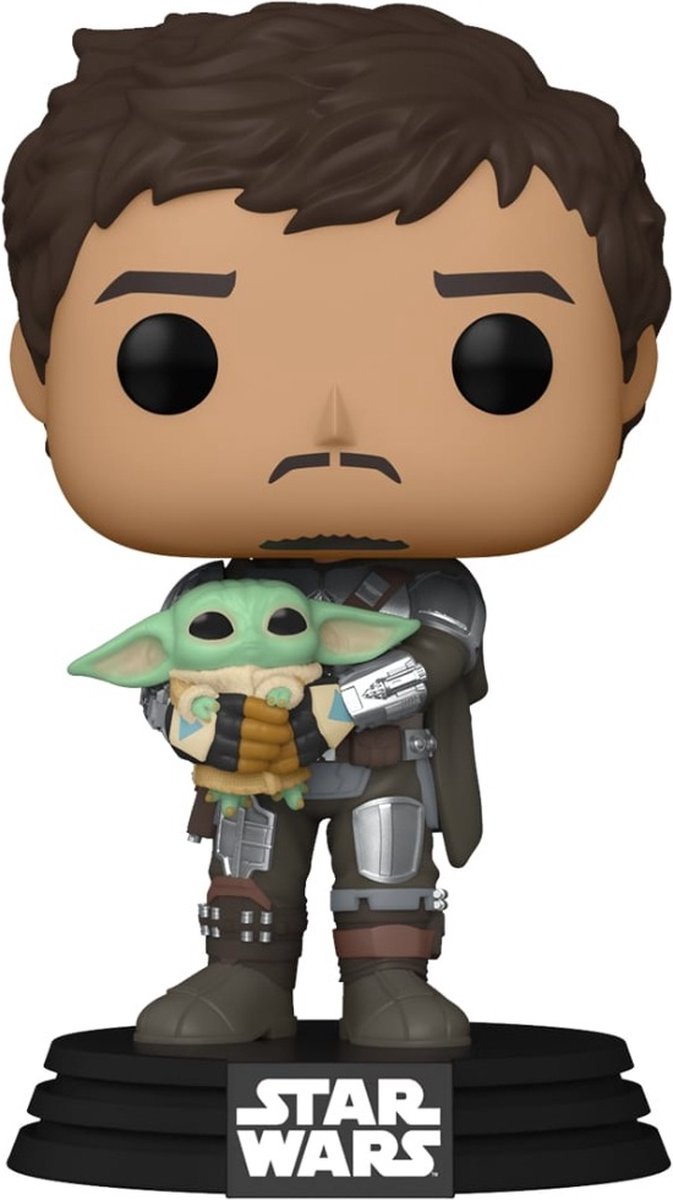 Mando Holding Grogu -   Pop! - The Mandalorian