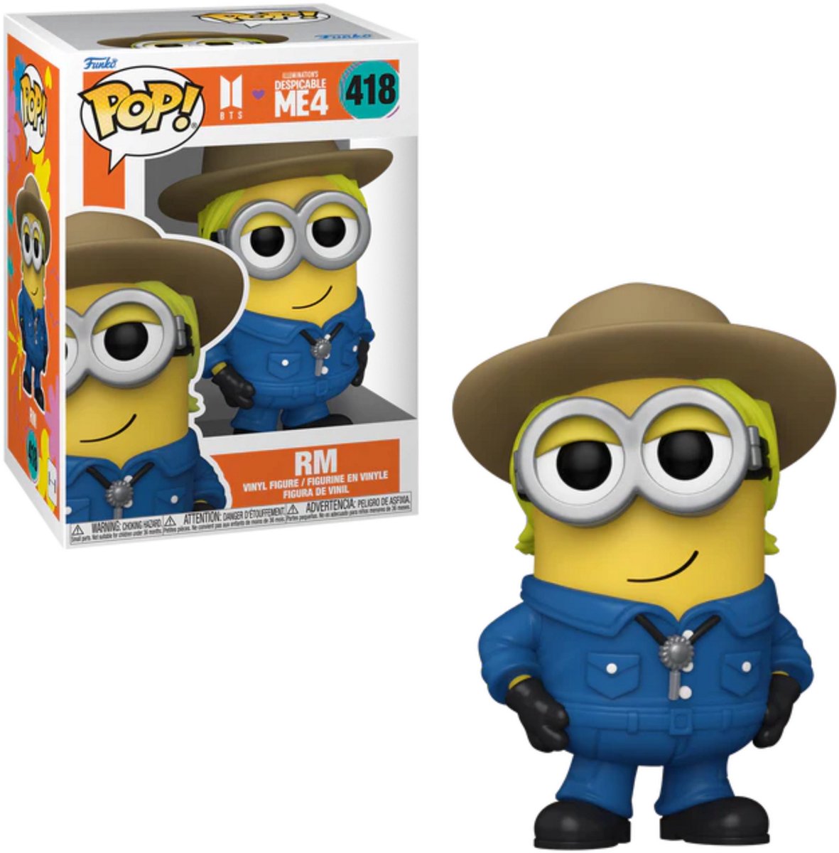 Minions Despicable Me 4 - BTS - RM vinylfiguur 418   Pop! meerkleurig