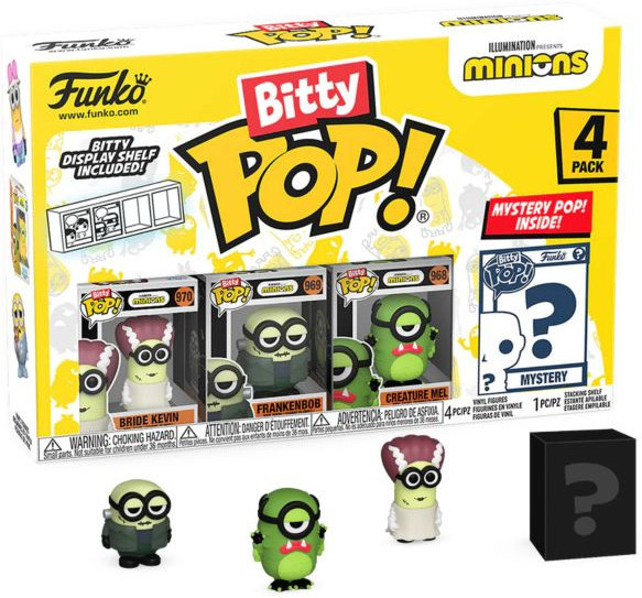 Minions   Bitty Pop! 4-Pack: Bride Kevin / Frankenbob / Creature Mel